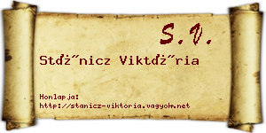Stánicz Viktória névjegykártya